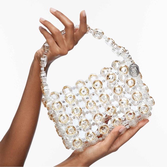 SWAROVSKI Somnia Handmade Crystal Beaded Jewel Occasion Bag Gold-tone plated NWT - Picture 2 of 4